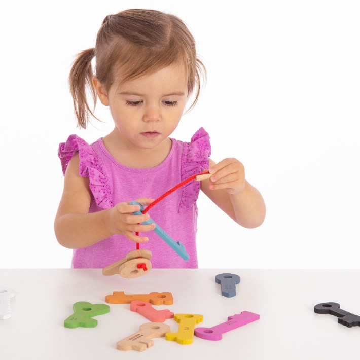 Chiavi Arcobaleno in Legno - Confezione da 11...