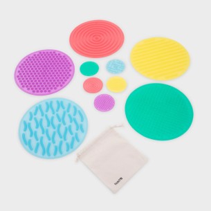 Dischi/Cerchi Sensoriali con Texture Assortite - Confezione da 10 Pezzi + Borsa + Guida...