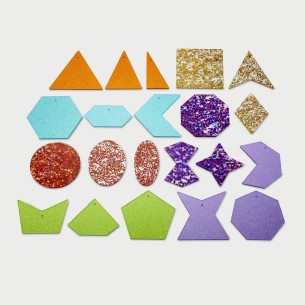 Forme Glitterate in Materiale Acrilico - Confezione da 21...