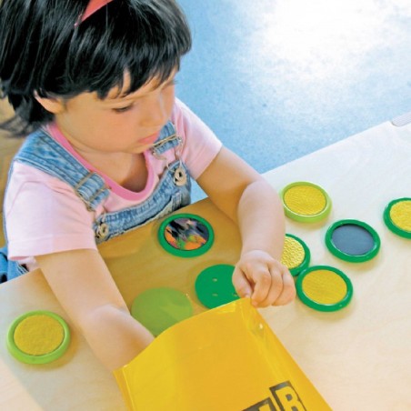 Memory del Tatto - Valigetta con 20 Bottoni - Dimensioni ø 6 cm