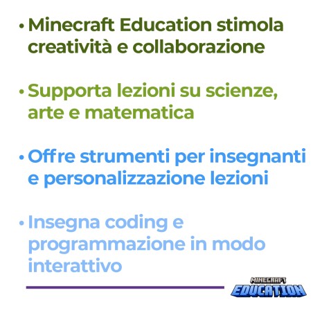 Microsoft Minecraft Education Edition NCE - 1 Anno - per 1 Utente ( Docente o Studente)
