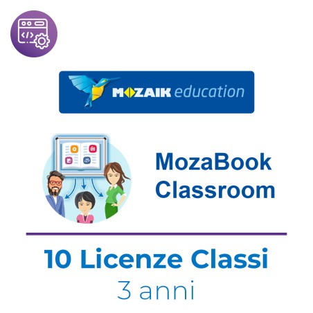 Mozaik MozaBook CLASSROOM – Kit 10 Licenze Dispositivo Condiviso – Abb 3 Anni – Windows – No...