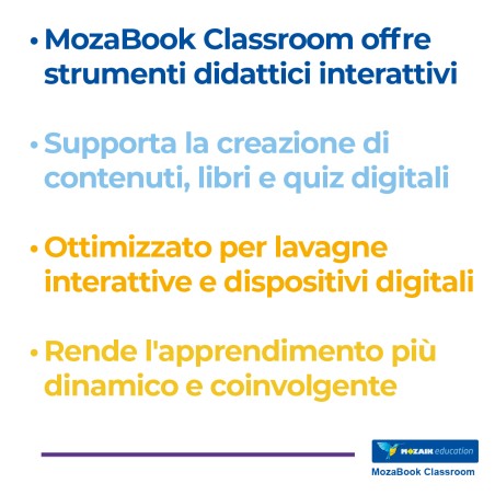Mozaik MozaBook CLASSROOM – Licenza per Dispositivo Condiviso - Abbonamento 1 Anno – Windows...