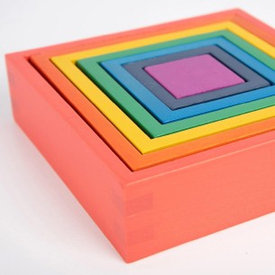 Quadrati Matrioska in Legno - Colori Assortiti