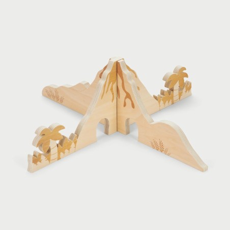 Scenario/Divisorio "La Scoperta del Mondo Giurassico" - In Legno di Betulla