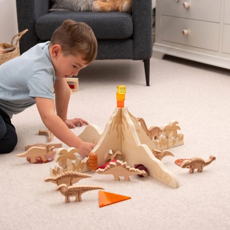 Scenario/Divisorio "La Scoperta del Mondo Giurassico" - In Legno di Betulla