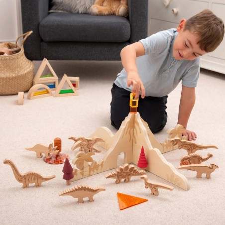 Scenario/Divisorio "La Scoperta del Mondo Giurassico" - In Legno di Betulla