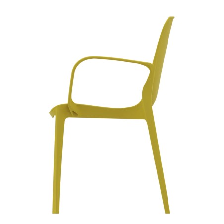 Sedia Ginevra con Braccioli - Altezza Seduta 47 cm - Colore Scocca Giallo