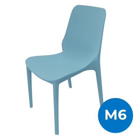 Sedia Ginevra in Tecnopolimero - Altezza Seduta 47 cm - Colore Scocca Azzurro