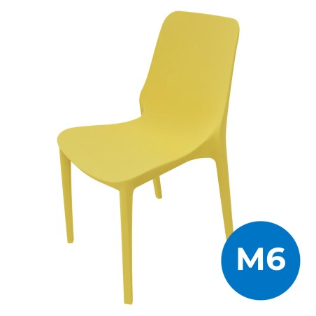 Sedia Ginevra in Tecnopolimero - Altezza Seduta 47 cm - Colore Scocca Giallo