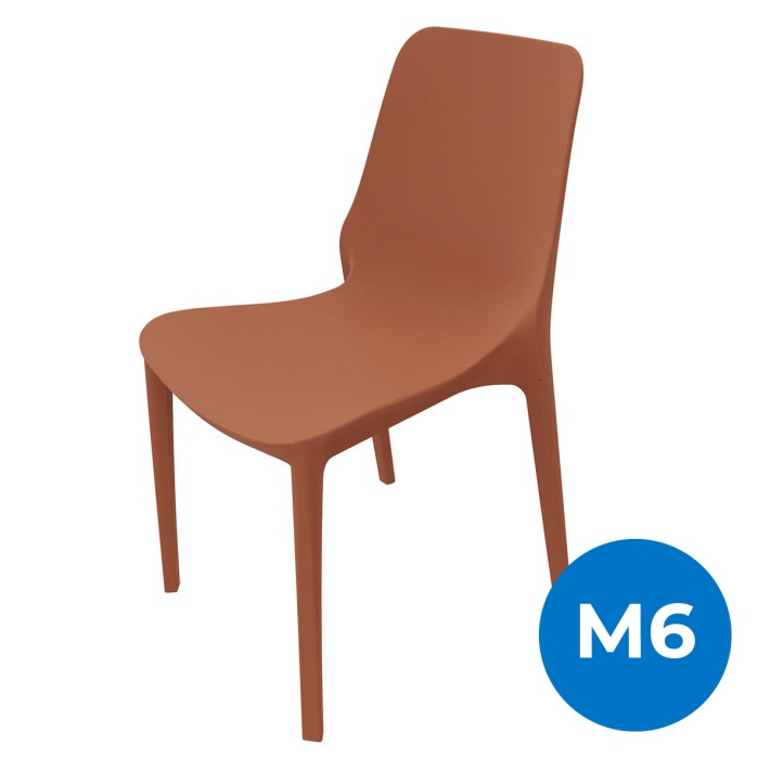 Sedia Ginevra in Tecnopolimero - Altezza Seduta 47 cm - Colore Scocca Marrone