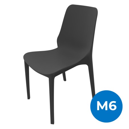 Sedia Ginevra in Tecnopolimero - Altezza Seduta 47 cm - Colore Scocca Nero