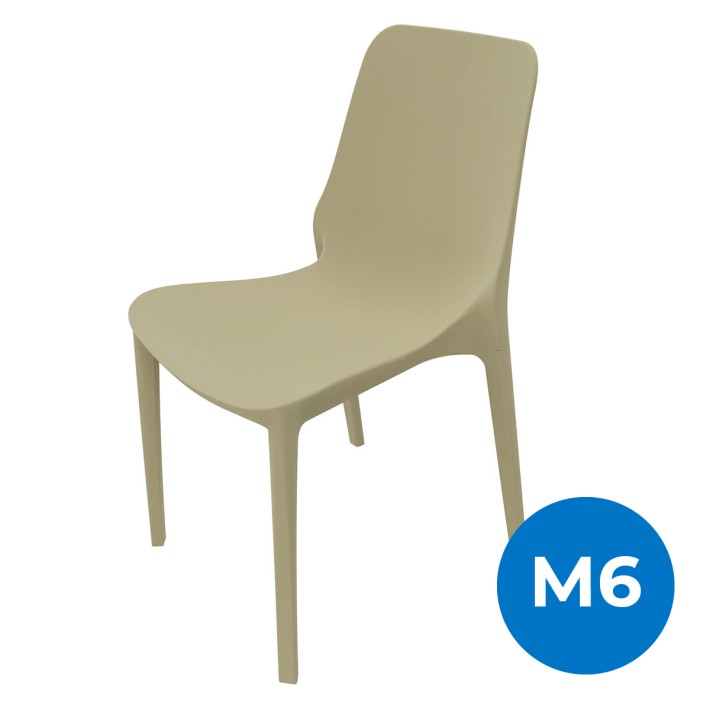 Sedia Ginevra in Tecnopolimero - Altezza Seduta 47 cm - Colore Scocca Tortora