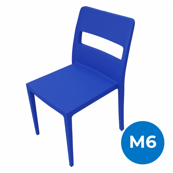 Sedia Sai in Tecnopolimero - Altezza Seduta 46 cm - Colore Scocca Blu