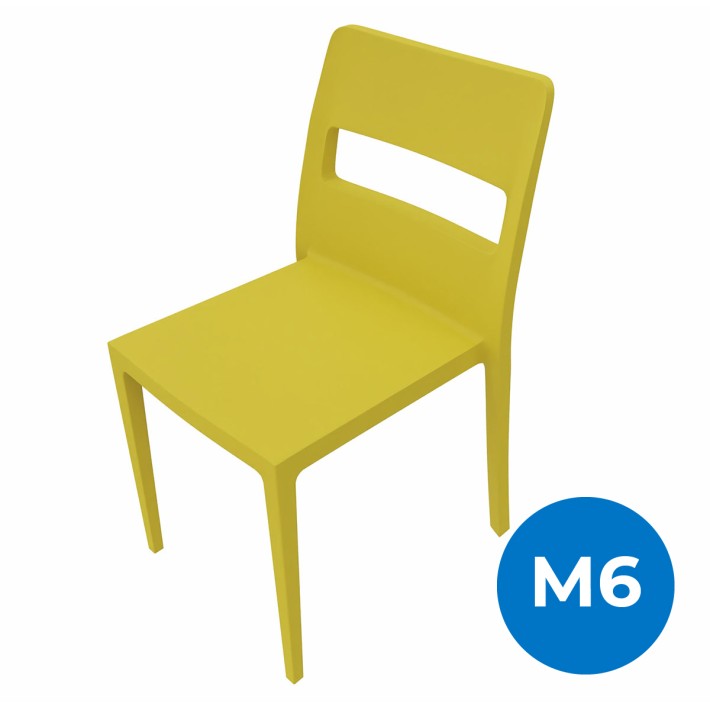 Sedia Sai in Tecnopolimero - Altezza Seduta 46 cm - Colore Scocca Giallo