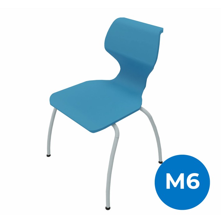 Sedia Solifiber con Gambe - Altezza Seduta 46 cm - Colore Scocca Blu