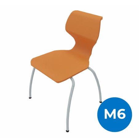 Sedia Solifiber con Gambe - Altezza Seduta 46 cm - Colore Scocca Arancio