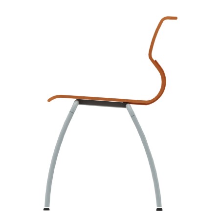 Sedia Solifiber con Gambe - Altezza Seduta 46 cm - Colore Scocca Arancio