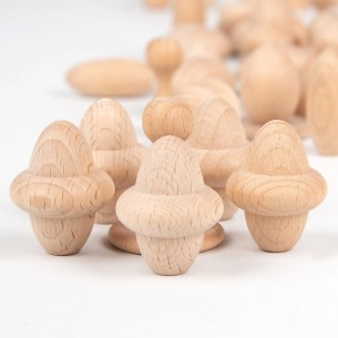 Set 120 Oggetti/Tesori per Gioco Libero - In Legno Naturale 2