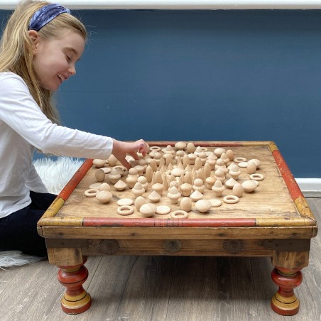 Set 120 Oggetti/Tesori per Gioco Libero - In Legno Naturale