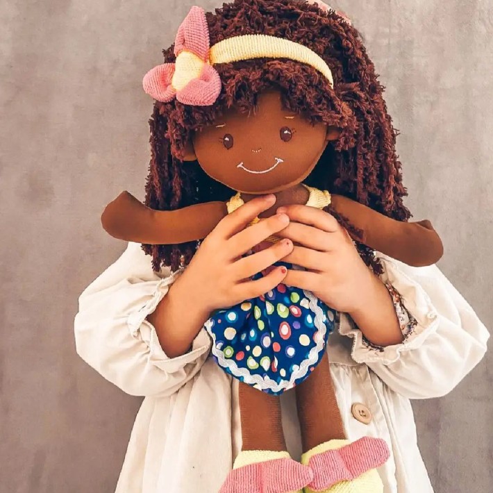 Set 4 "Bambole del Mondo" in Tessuto - Altezza...