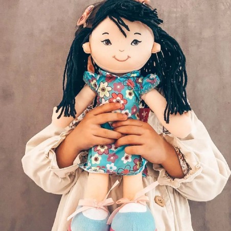 Set 4 "Bambole del Mondo" in Tessuto - Altezza 35 cm