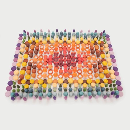 Set 420 Oggetti/Tesori per "Gioco Libero" - In Legno Liscio e Colorato