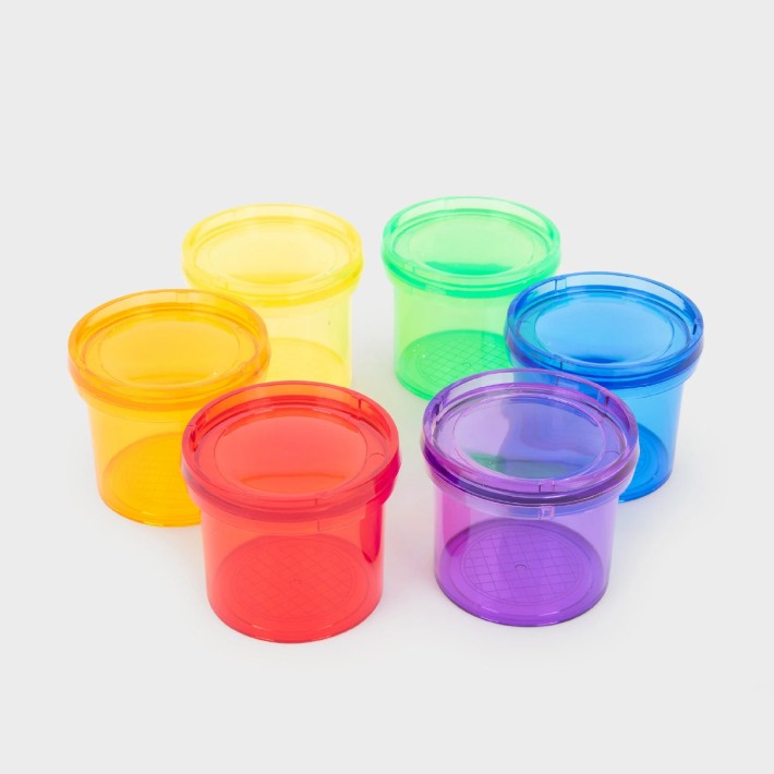 Set 6 Barattoli Colorati Traslucidi con Lente - In Materiale Acrilico