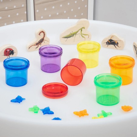 Set da 3 Caraffe Colorate Traslucide con Tacche di Misurazione - in Materiale Acrilico