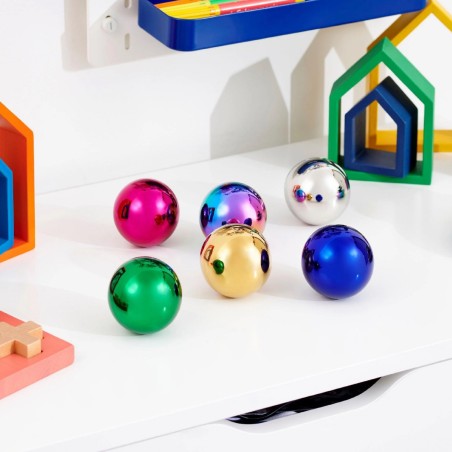 Sfere di Colore Riflettente in Acciaio - Confezione da 6 Pezzi