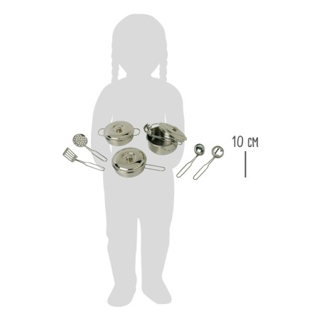 Set 9 Utensili e Pentolini in Metallo - Dimensioni ø 10 cm