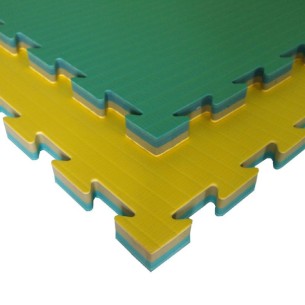 Set da 2 Mattonelle in EVA - Dimensioni cm. 100 x 100 / Spessore cm. 2,5 - Bicolor Giallo/Verde