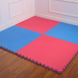 Set da 4 Mattonelle in EVA - Dimensioni cm. 50 x 50 / Spessore cm. 2,5 - Bicolor Rosso/Blu