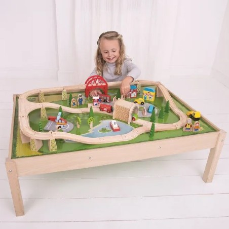 Tavolo da Gioco con Trenino e Binari - Confezione da 59 Pezzi - Modello TRENO GO