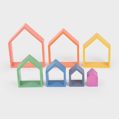 Casette Arcobaleno Matrioska in Legno - Set da 7 Pezzi