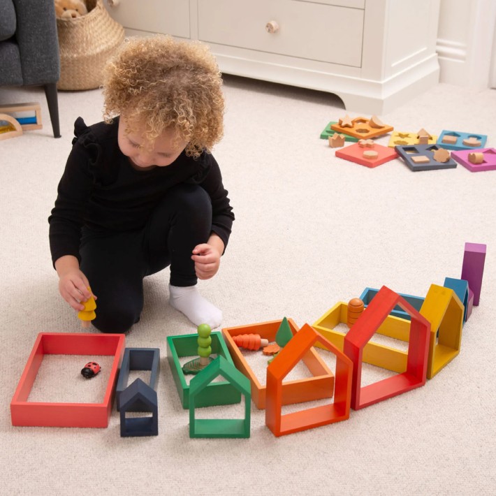 Casette Arcobaleno Matrioska in Legno - Set da...