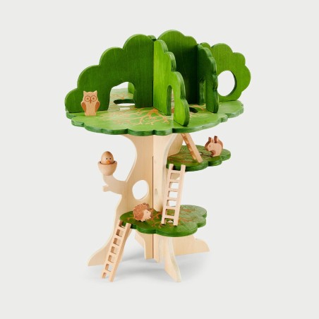 Set Gioco "La Casa sull'Albero nel Bosco" a 3 Livelli - in Legno