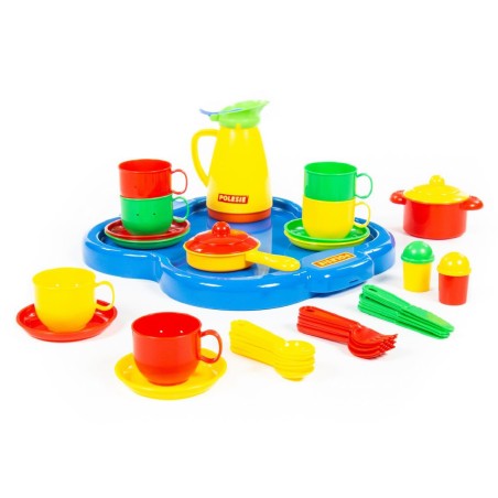 Set Gioco 37 Stoviglie Pranzo/Cena per 6 Persone in Plastica