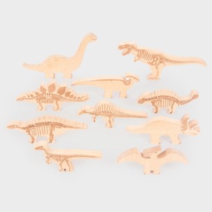 Set Gioco Blocchi dei Dinosauri - In Legno di Faggio