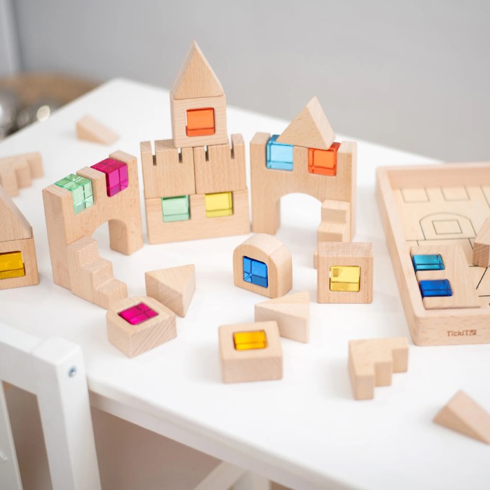 Set Gioco Blocchi Quadrati da Costruzione con...