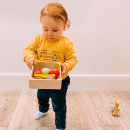 Set Gioco Cassetta del Fruttivendolo in Legno