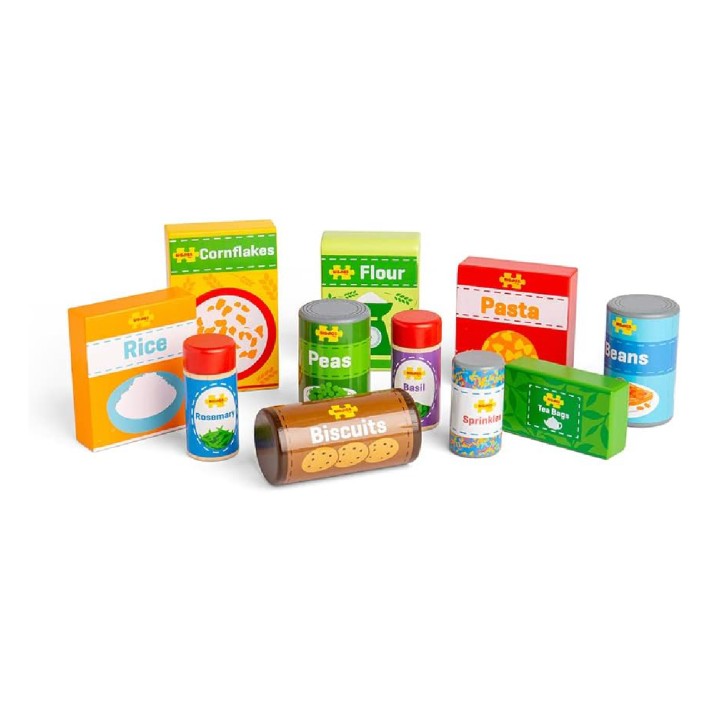 Set Gioco Generi Alimentari da Dispensa in Legno