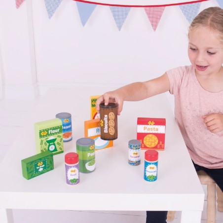 Set Gioco Generi Alimentari da Dispensa in Legno
