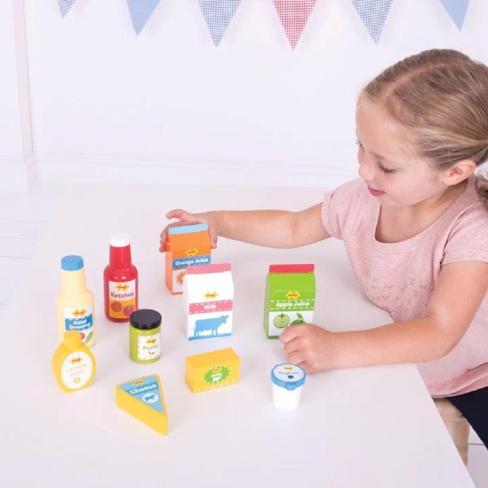 Set Gioco Generi Alimentari da Frigo in Legno