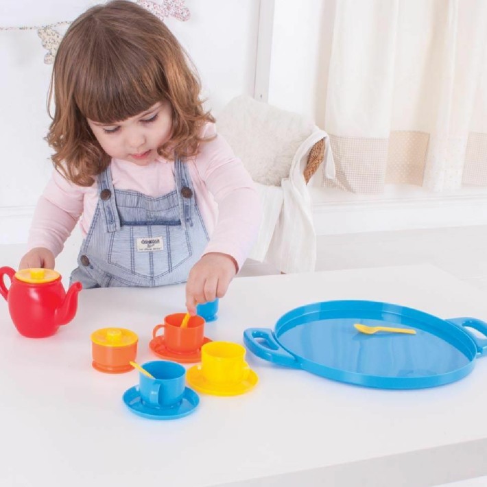 Set Gioco Servizio da Tè Vassoio in Plastica