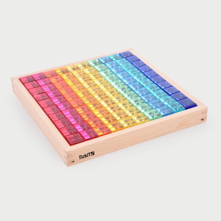 Vassoio Specchiato + 100 Cubi Colorati Traslucidi