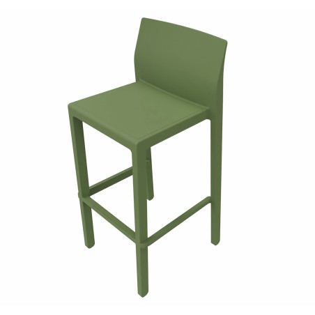 Sgabello Kate in Tecnopolimero - Altezza Seduta 75 cm - Colore Scocca Verde