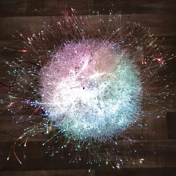 Strumento Sensoriale - Lampada LED  "Riccio" con Fibre Ottiche Sottili