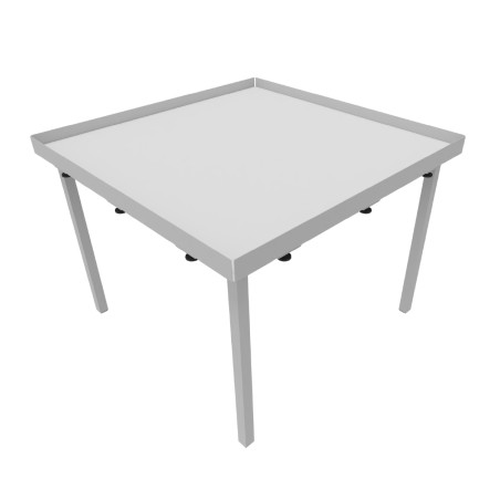 Tavolo Kalidro Coding - Colore Piano Bianco - Colore Gambe Grigio