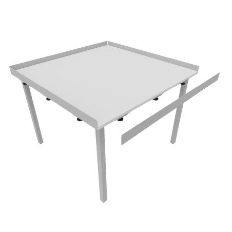 Tavolo Kalidro Coding - Colore Piano Bianco - Colore Gambe Grigio